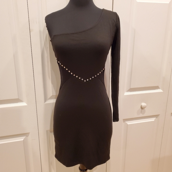 Deb Dresses & Skirts - One Sleeve Mesh Insert Bodycon Dress